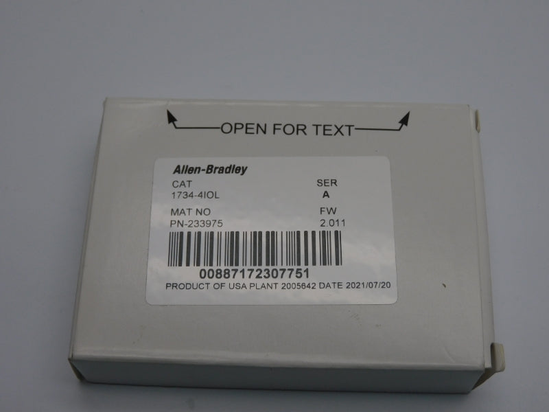 ALLEN BRADLEY 1734-4IOL SER. A F/W 2.011 VER. 04 24VDC 0.6A NSMP