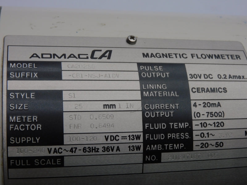 YOKOGAWA CA202SG-CB1-NSJ-A1DV 100-240VAC UNNP