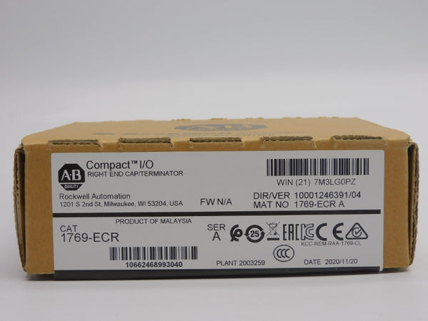 ALLEN BRADLEY 1769-ECR SER. A VER. 04 24VDC 0.005A NSMP