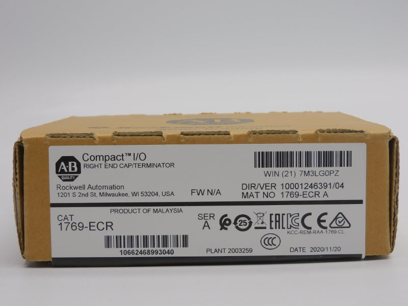 ALLEN BRADLEY 1769-ECR SER. A VER. 04 24VDC 0.005A NSMP