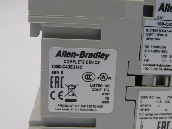 ALLEN BRADLEY 100S-C43EJ14C SER. B 24VDC 85A (BR/WH) NSMP
