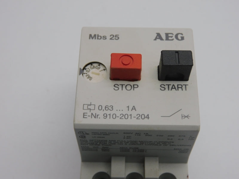 AEG 910-201-204 MBS25 600VAC 0.63-1A NSNP