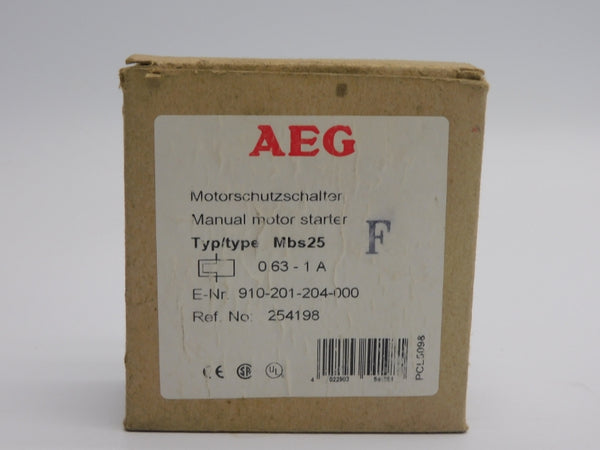 AEG 910-201-204-000 254198 600VAC 0.63-1A NSMP