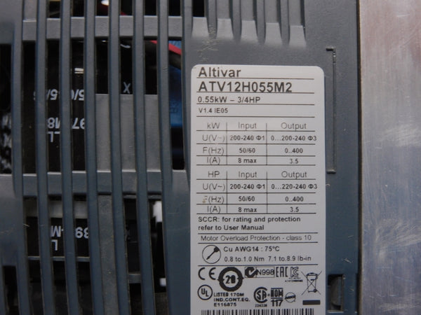 SCHNEIDER ELECTRIC ATV12H055M2 VER. 1.4 200-240V NSNP