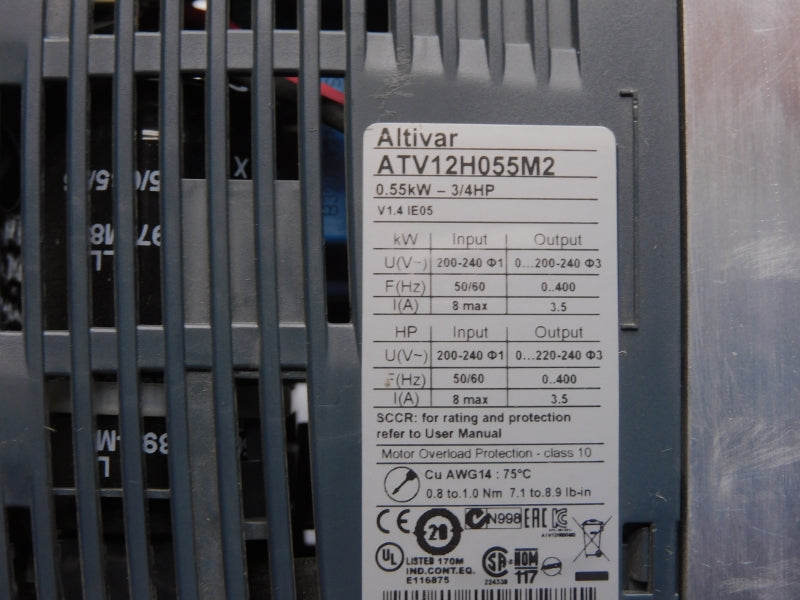SCHNEIDER ELECTRIC ATV12H055M2 VER. 1.4 200-240V NSNP