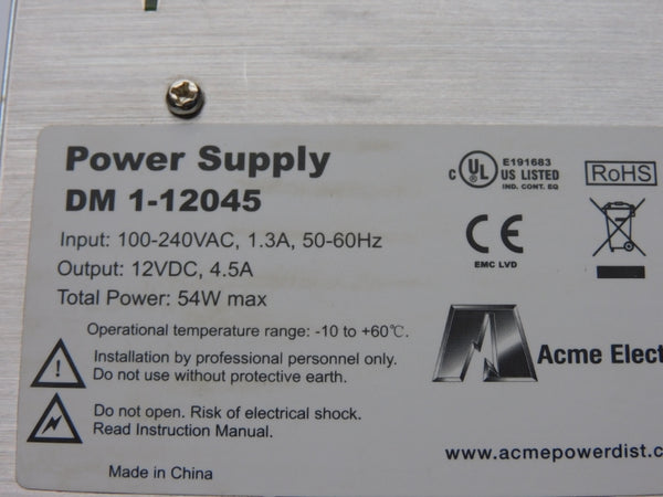 ACME ELECTRIC DM1-12045 100-240VAC 4.5A NSMP