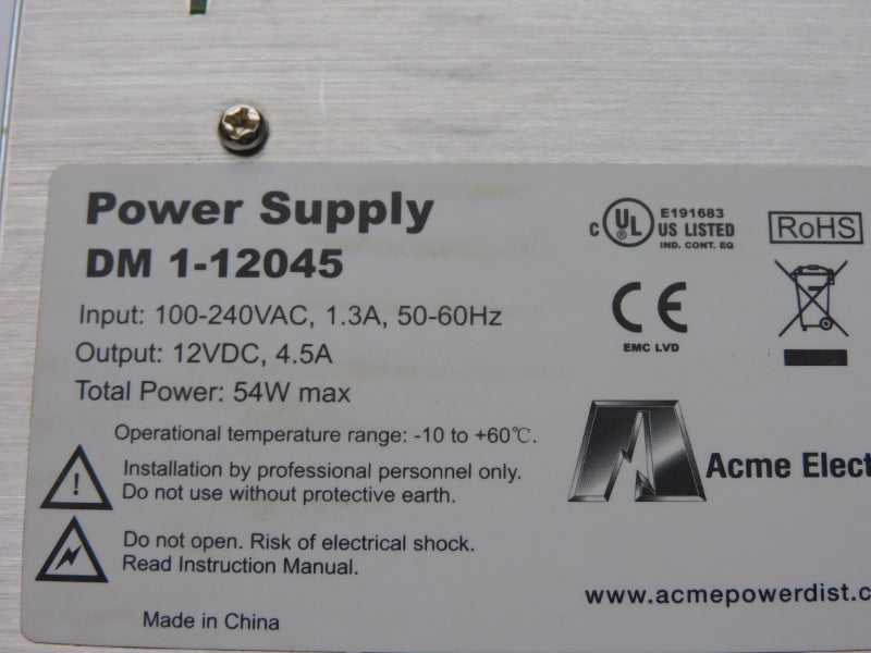 ACME ELECTRIC DM1-12045 100-240VAC 4.5A NSMP