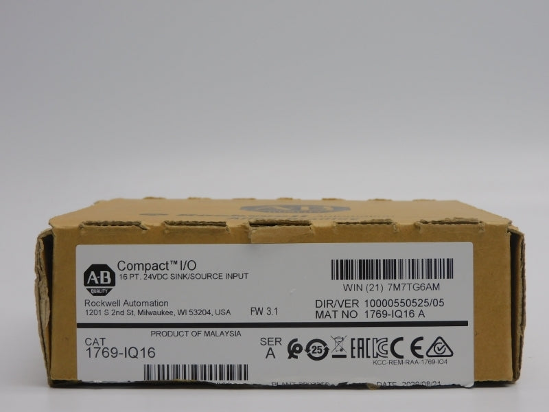 ALLEN BRADLEY 1769-IQ16 SER. A F/W 3.1 VER. 05 24VDC 0.115A NSMP