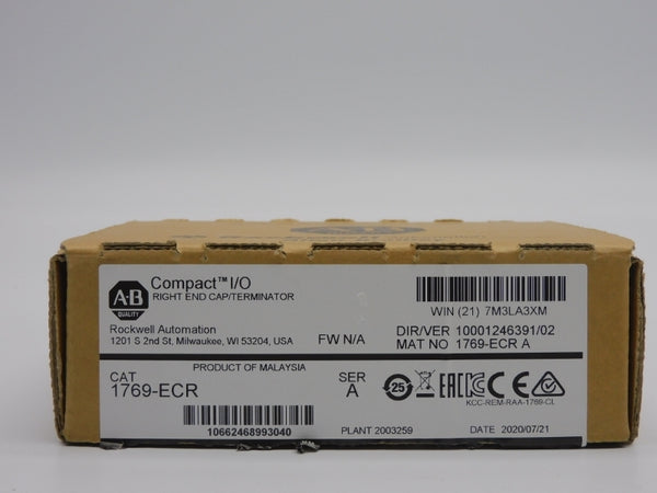 ALLEN BRADLEY 1769-ECR SER. A VER. 02 24VDC 0.005A NSMP