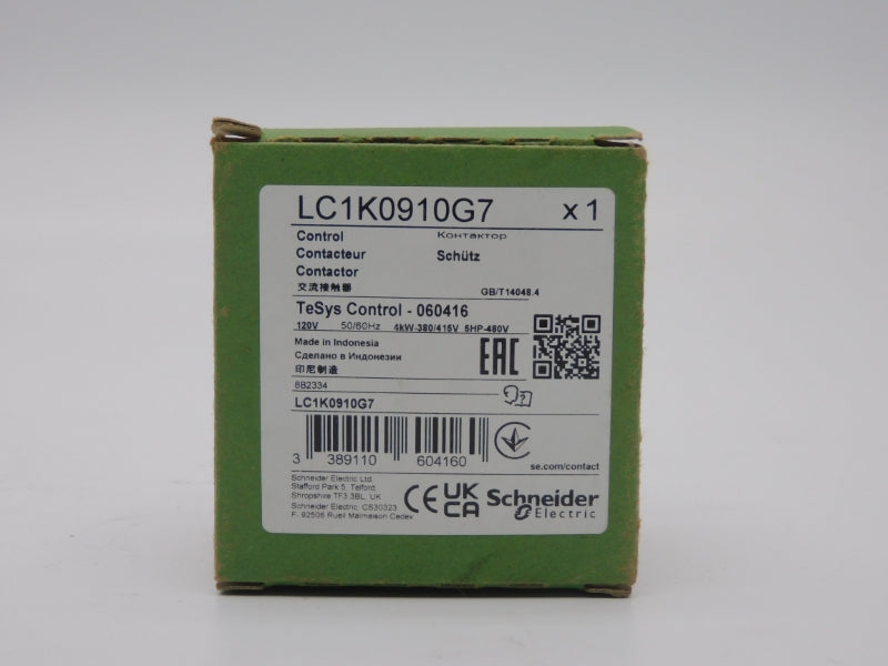 SCHNEIDER ELECTRIC LC1K0910G7 120V 20A (GREEN) NSMP
