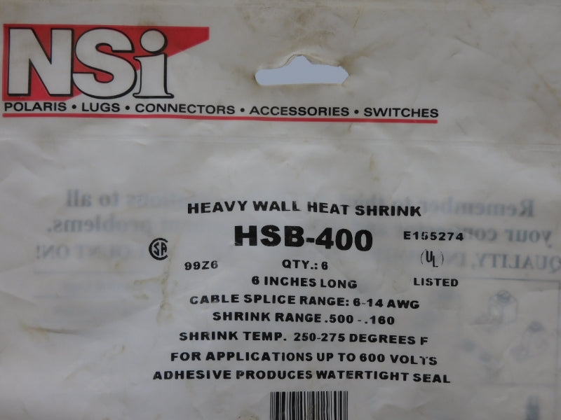 NSI HSB-400 600V (PKG OF 6) NSMP