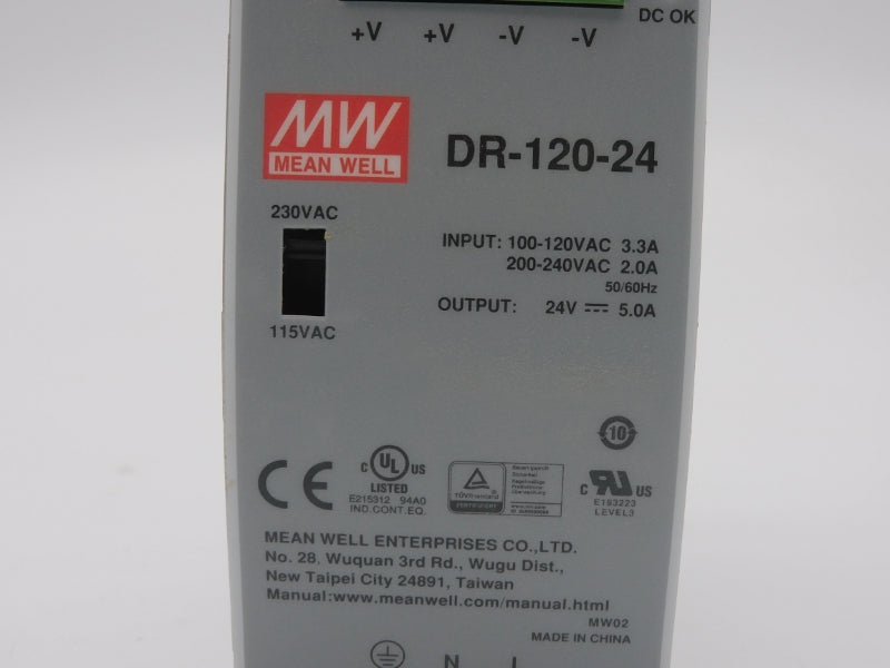MEAN WELL DR-120-24 200-240VAC 5.0A NSMP