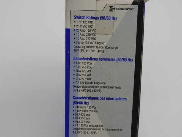 INTERMATIC FD60MC 250VAC 20A 60MIN NSFS