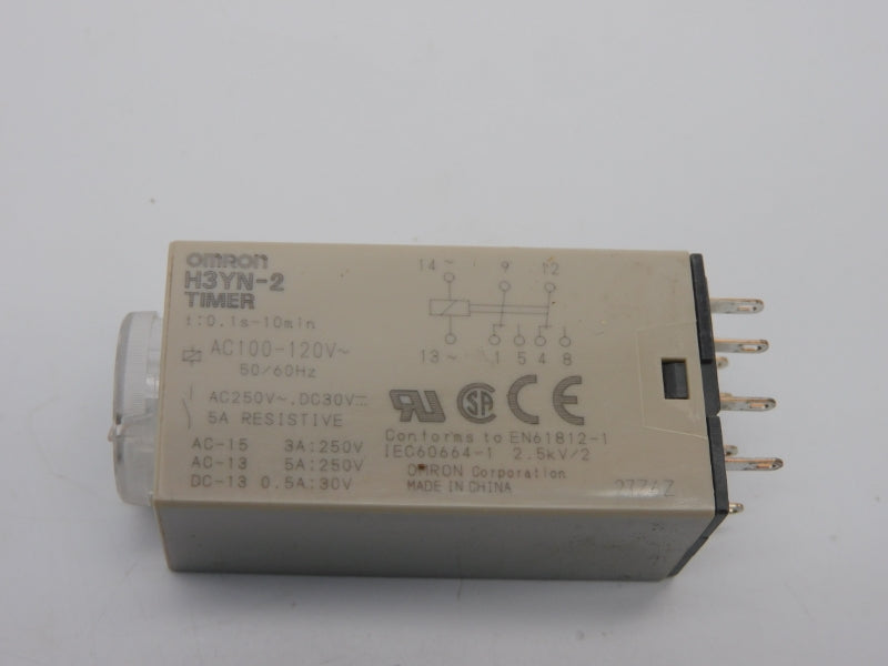 OMRON H3YN-2 100-120VAC 5A 1S-10MIN UNMP