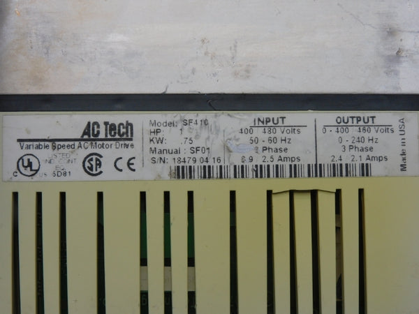 AC TECH SF410 400/480V 2.9/2.5A (AS PICTURED) UNMP