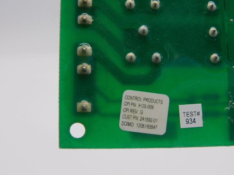 CONTROL PRODUCTS 2A1592-01 HOS-009 REV. G NSNP
