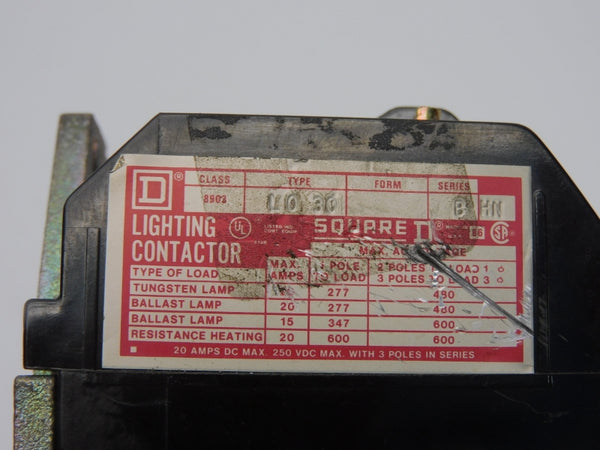 SQUARE D 8903LO30V02 SER. B 110/120V 20A UNMP