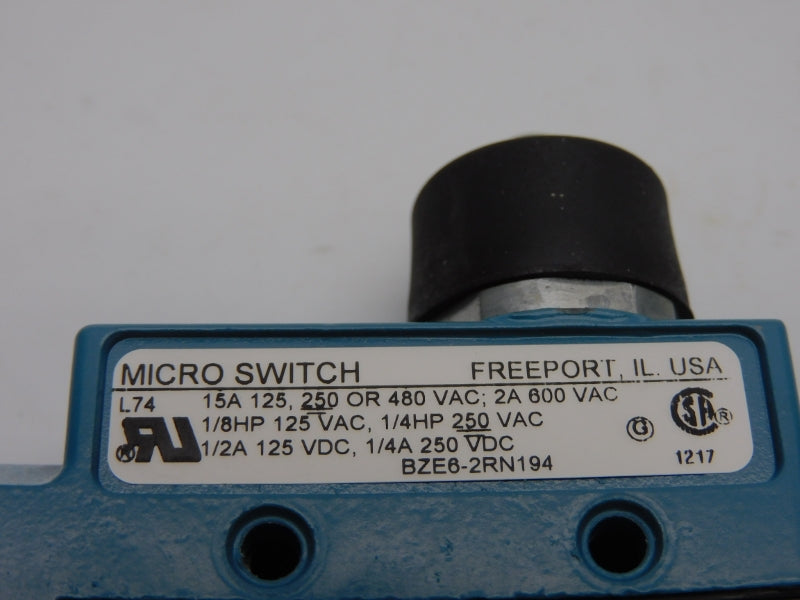 MICRO SWITCH BZE6-2RN194 600VAC 15A NSNP