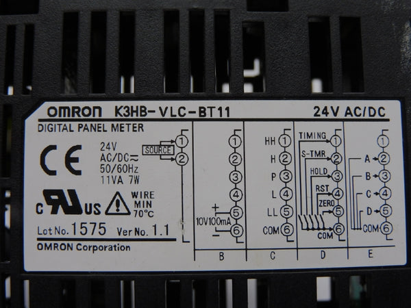 OMRON K3HB-VLC-BT11 24VAC/DC NSNP
