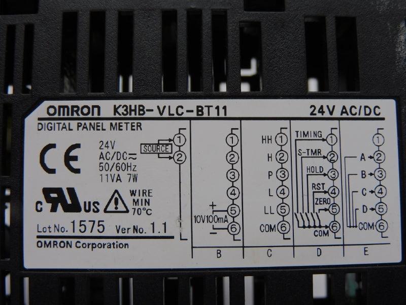 OMRON K3HB-VLC-BT11 24VAC/DC NSNP