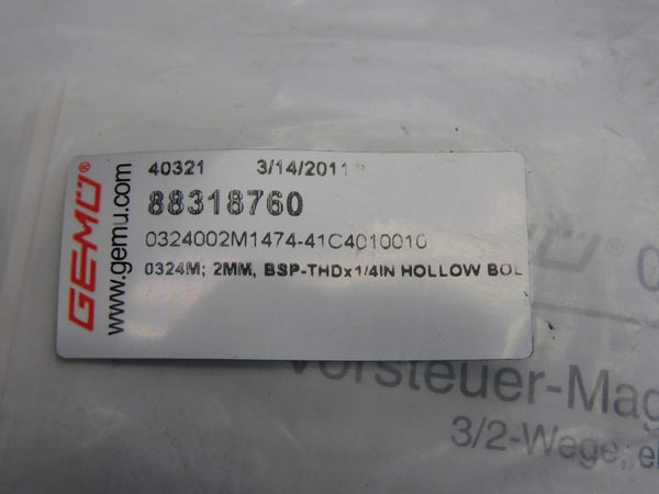 GEMU 0324002M1474-41C4010010 88318760 24VAC NSMP