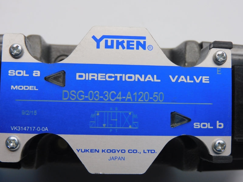 YUKEN DSG-03-3C4-A120-50 VK314717-0-0A 120V NSNP