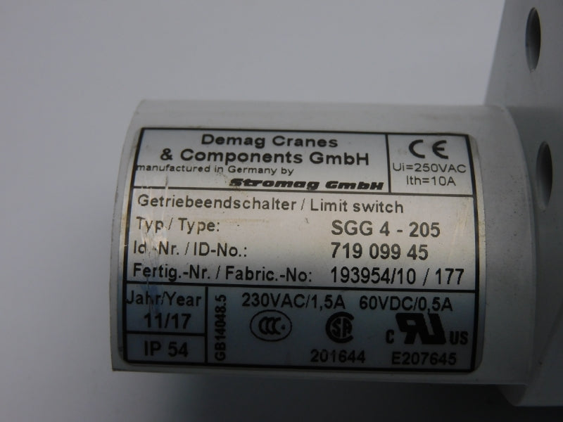 DEMAG CRANES SGG4-205 71909945 230VAC 1.5A NSNP
