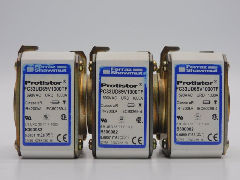 FERRAZ SHAWMUT B300082 PC33UD69V1000TF 690VAC 1000A (PKG OF 3) NSMP