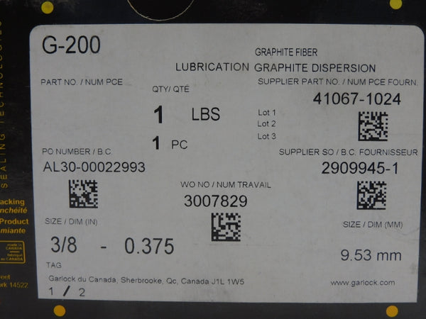 GARLOCK G-200 41067-1024 3/8"-0.375 NSMP