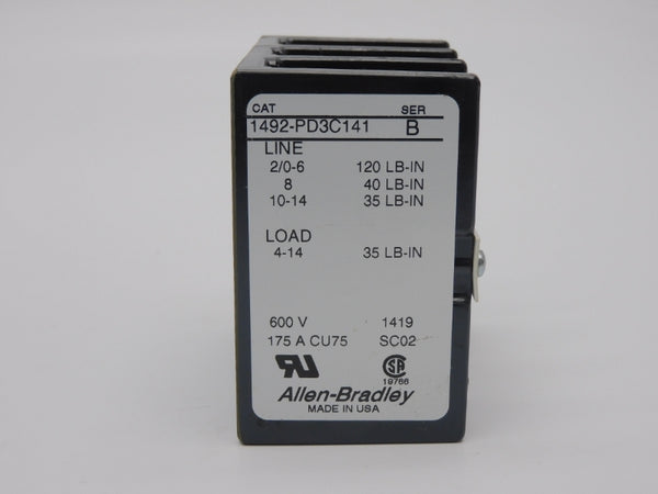 ALLEN BRADLEY 1492-PD3C141 SER. B 600V 175A (WH) NSMP