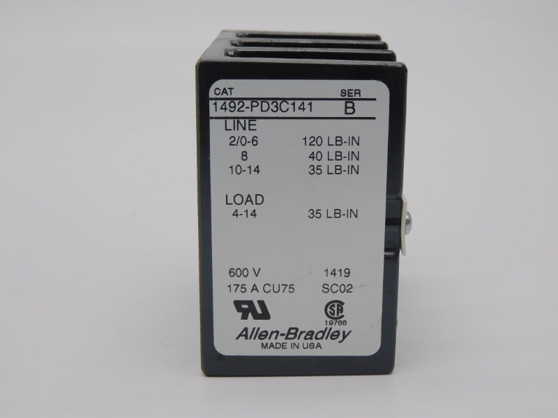 ALLEN BRADLEY 1492-PD3C141 SER. B 600V 175A (WH) NSMP