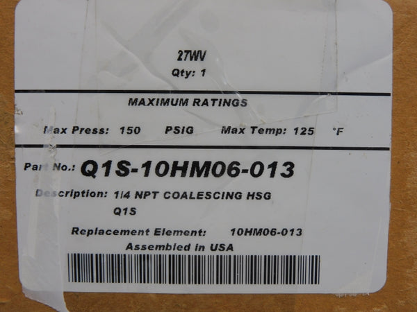 PARKER Q1S-10HM06-013 150PSI 1/4" NSMP