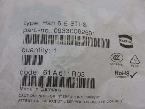 HARTING 09330062601 HAN6E-STI-S NSMP