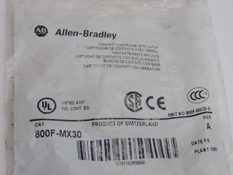ALLEN BRADLEY 800F-MX30 SER. A NSMP