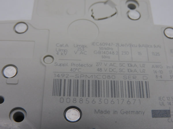 ALLEN BRALDEY 1492-SPM1C080 SER. D 277VAC 8A NSMP
