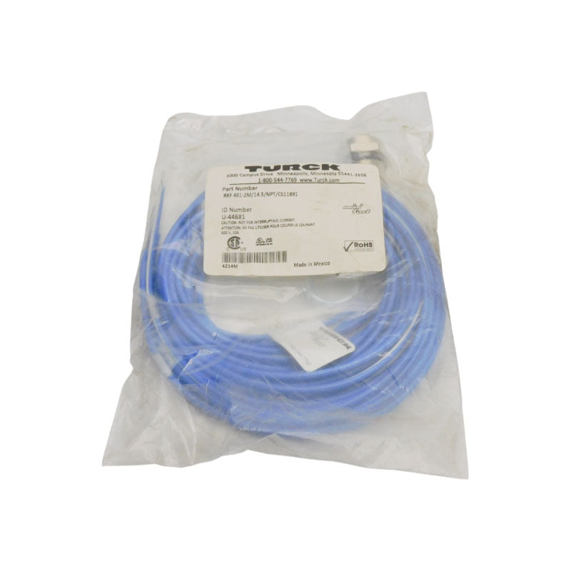 TURCK RKF461-2M/14.5/NPT/CS11891 U-44681 600V 10A NSMP
