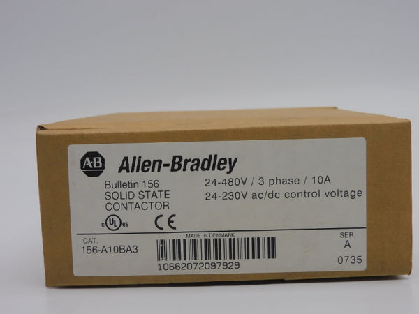ALLEN BRADLEY 156-A10BA3 SER. A 24-480V 10A (BR/WH) NSMP