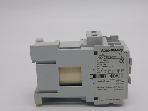 ALLEN BRADLEY 700-CF220ZA SER. A 220VDC 20A (BR/WH) NSMP