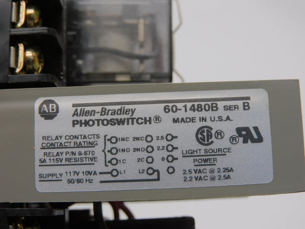 ALLEN BRADLEY 60-1480B SER. B 117V 2.25A (BR/WH) NSMP
