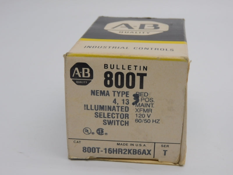 ALLEN BRADLEY 800T-16HR2KB6AX SER. T 120V (BK/YL) NSMP