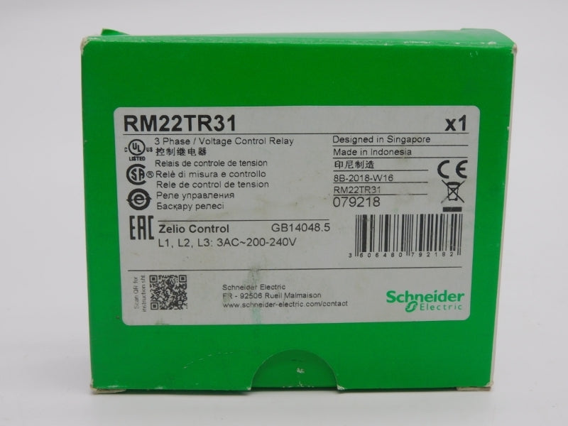 SCHNEIDER ELECTRIC RM22TR31 200-240V 8A (GREEN) NSMP