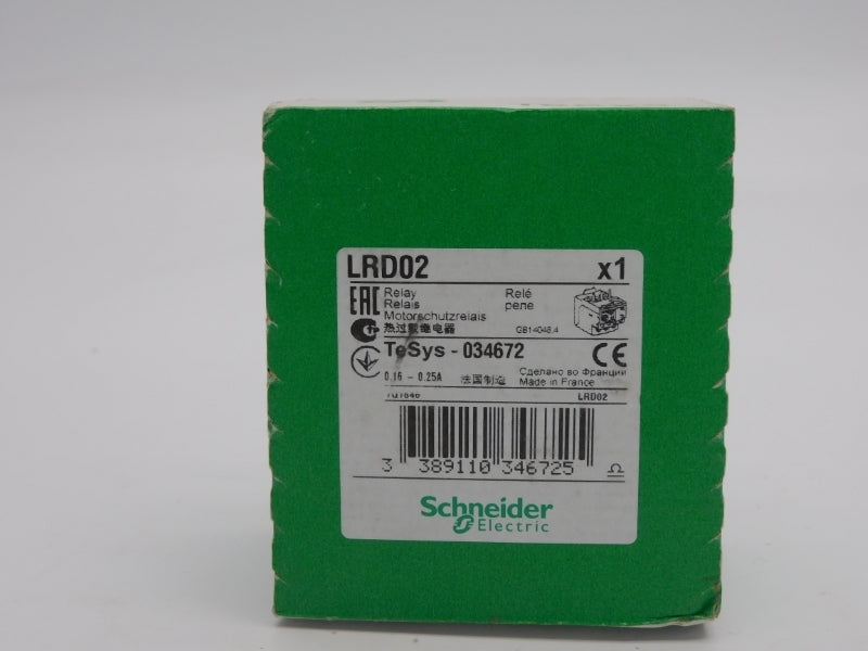 SCHNEIDER ELECTRIC LRD02 0.16-0.25A NSFS
