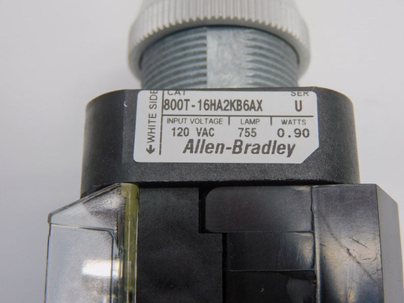 ALLEN BRADLEY 800T-16HA2KB6AX SER. U 120VAC (WH) (AS PICTURED) NSMP
