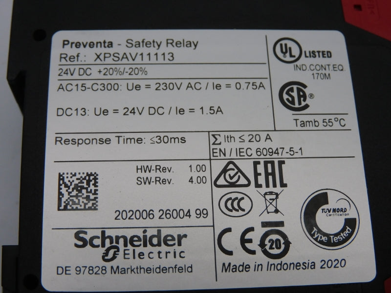 SCHNEIDER ELECTRIC XPSAV11113 24VDC 1.5A NSMP