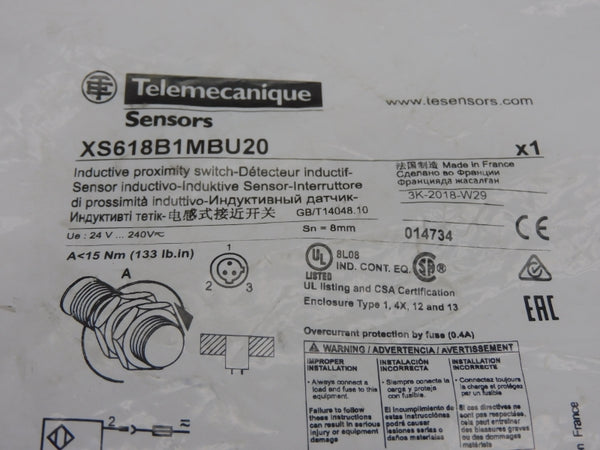 TELEMECANIQUE XS618B1MBU20 24-240V NSMP