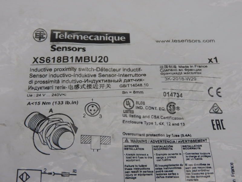 TELEMECANIQUE XS618B1MBU20 24-240V NSMP