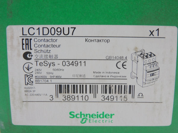 SCHNEIDER ELECTRIC LC1D09U7 230/240V 25A NSMP