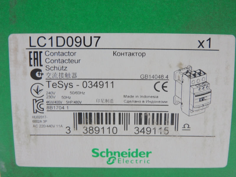 SCHNEIDER ELECTRIC LC1D09U7 230/240V 25A NSMP