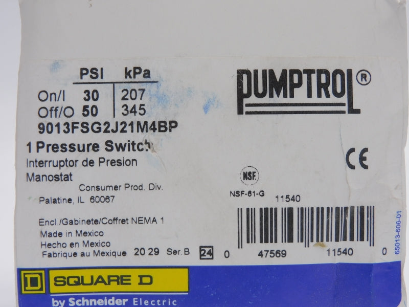 SQUARE D 9013FSG2J21M4BP SER. B 230V 50PSI NSMP