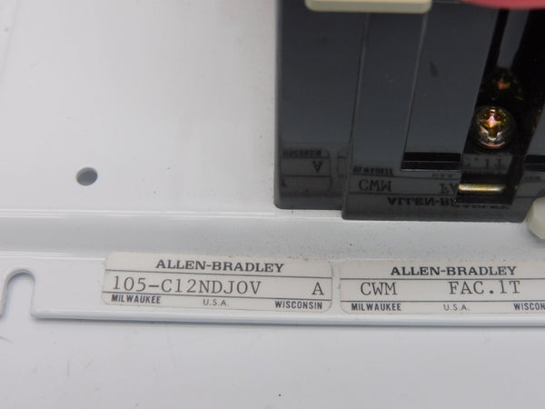 ALLEN BRADLEY 105-C12NDJOV SER. A 110/120V (BR/WH) NSMP
